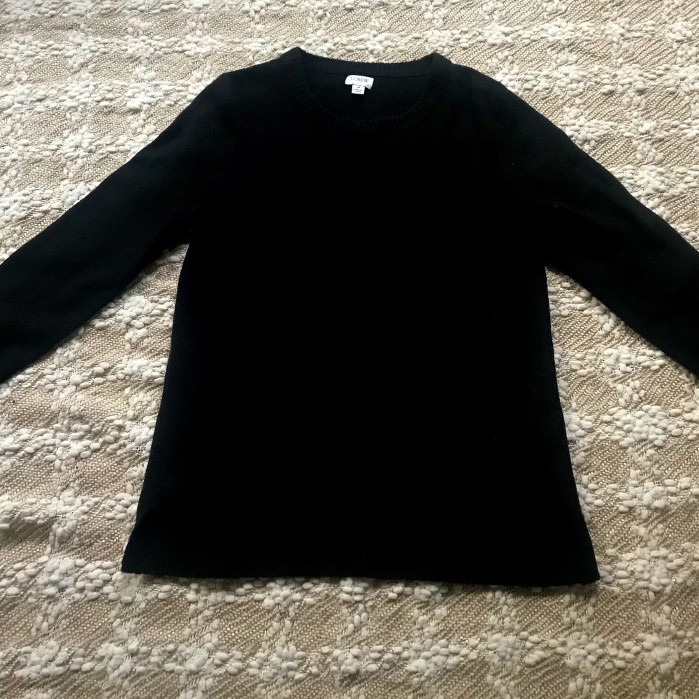 J. Crew, Soft Crewneck Black Sweater, Size M